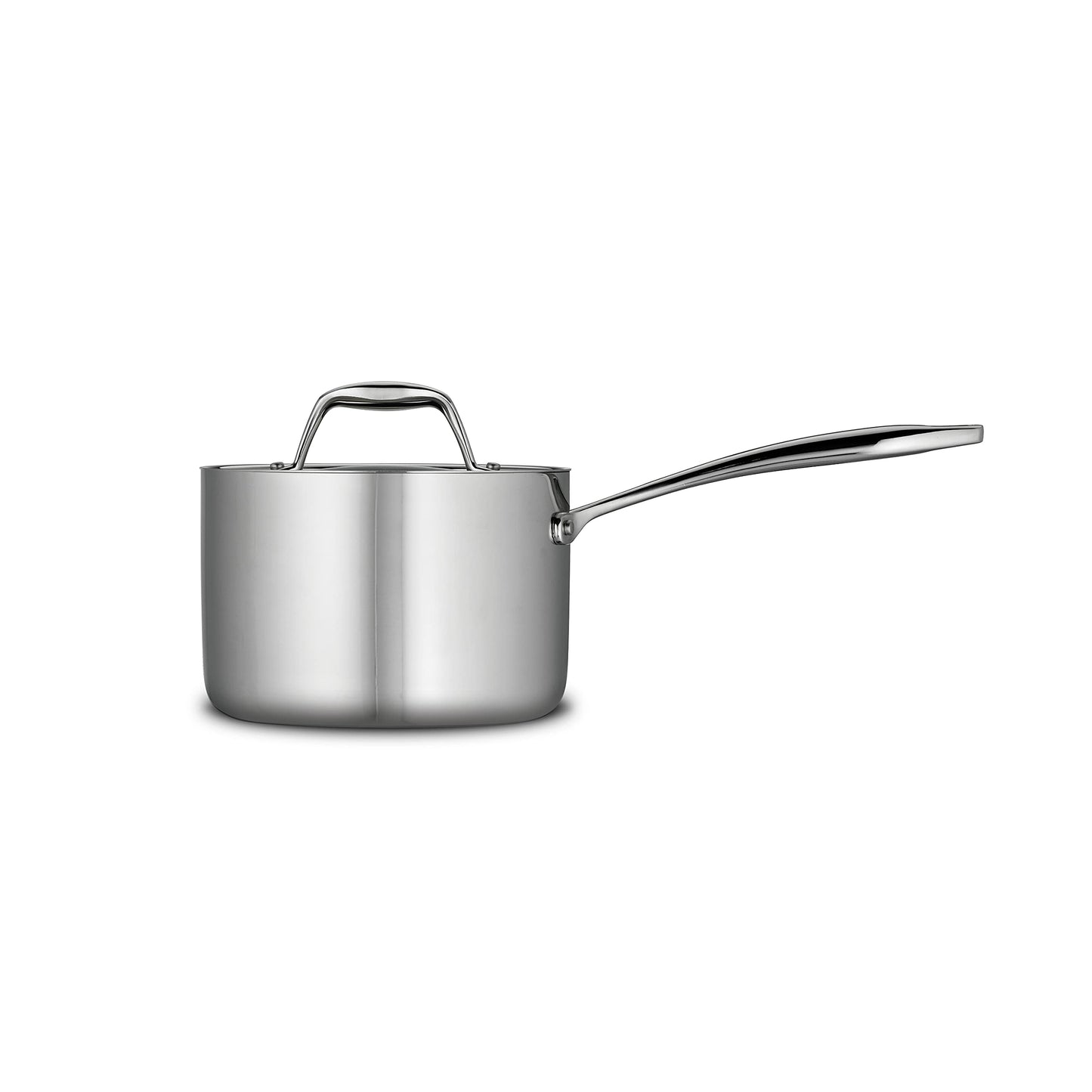 Tramontina Signature Tri-Ply Clad Stainless Steel 2-Quart Sauce Pan with Lid, Induction-Ready, Dishwasher-Safe, NSF-Certified, Made in Brazil