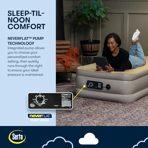 Twin Raised Air Mattress with Never Flat Pump - Luxury Inflatable Bed with Auto-Firmness