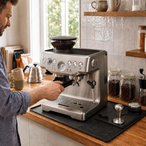 Aolaike 3-in-1 Silicone Coffee Mat Set for Breville Espresso 870/880 - Spill-Proof, Non-Slip, Heat-Resistant Barista Accessories