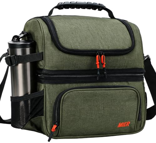 Men's Insulated Lunch Bag with Dual Compartments - Army Green, MIER Variation