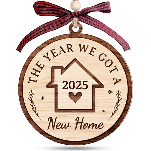 House Warming Gifts, New Home Ornament 2025 - Best Housewarming Gifts New Home 2025 for Owners, Couples, Men, Women - First Home Gift Ideas - Our First Home Ornament for Christmas Tree Glass Keepsake