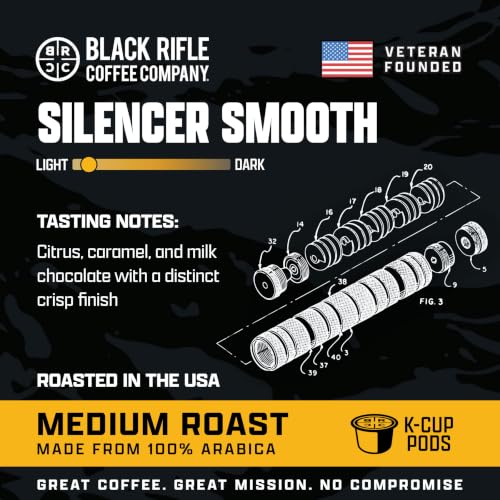Black Rifle Coffee Silencer Smooth Light Roast K-Cup Pods - 50 Count, Variation: Silencer Smooth / 50 Count
