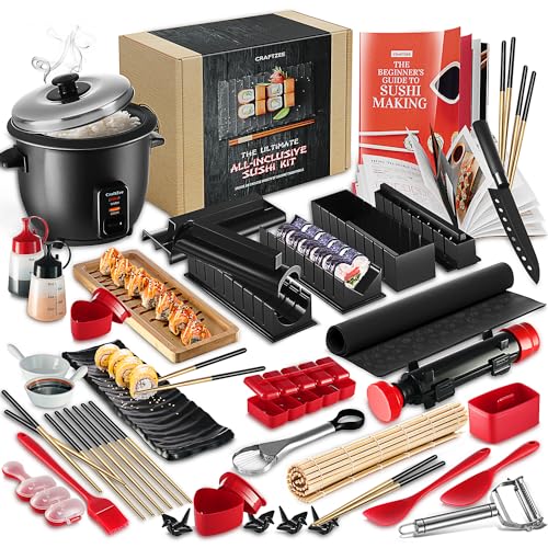 Complete Sushi Making Kit with Rice Cooker & Molds - Beginner to Expert