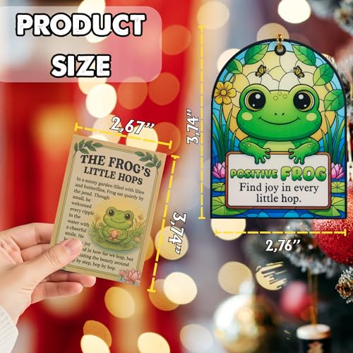 Solmay White Elephant Frog Ornament - Cute Frog Holiday Decor, Gift-Ready
