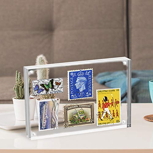 HELPLEX 8x10 Acrylic Photo Frames 2 Pack Frameless Double-Sided Magnetic Display