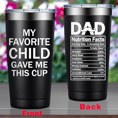 Grifarny Dad Gifts Black 20oz Stainless Steel Tumbler from Daughter