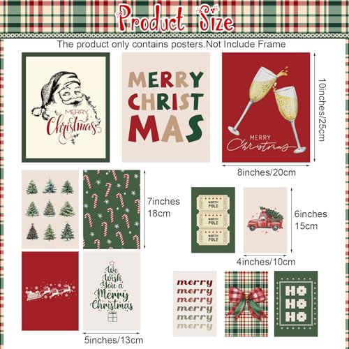 Pasimy 12-Piece Christmas Poster Set — Vintage Farmhouse Holiday Wall Prints