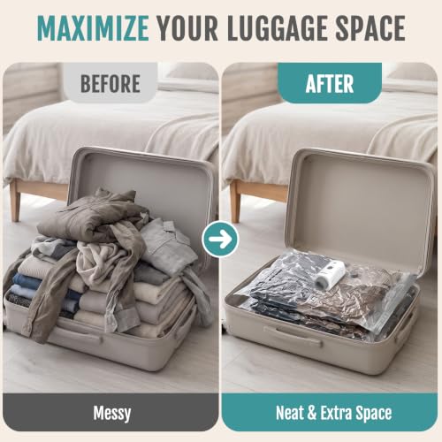 Rechargeable Cordless Vacuum Storage Bags 24 Pack - Space Saving M/S/XS Combo