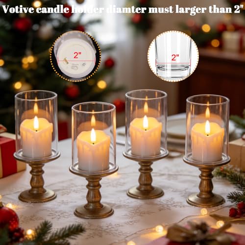 White Flameless Votive Candles with Remote Timer - 6-Pack, 2" x 2.5", Dromance (7-6 White)