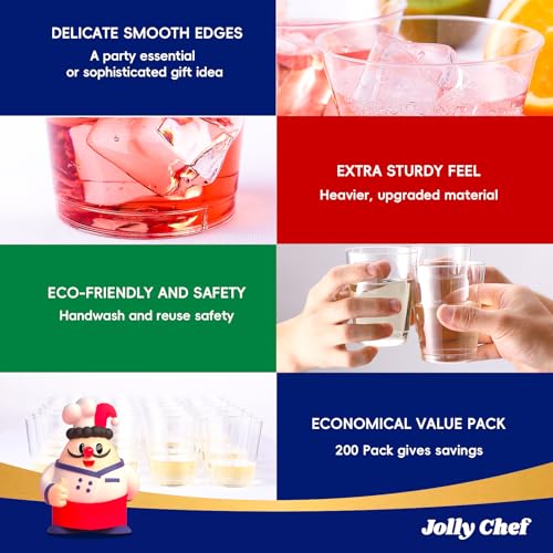 Disposable Clear Plastic Cups - 14 oz, 200 Pack, Perfect for Parties & Events