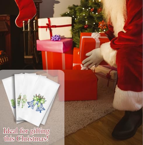 YRDBGHZDF Green Chinoiserie Christmas Kitchen Towels - Casual Holiday Decor, Set of 4