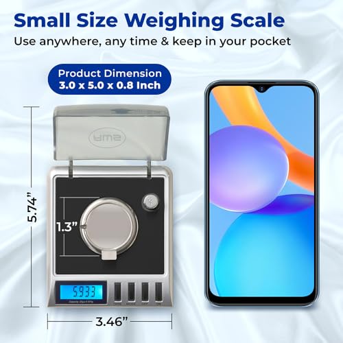 Jewelry & Lab Digital Milligram Scale 20g x 0.001g with Calibration & Accessories - Black Gemini 20