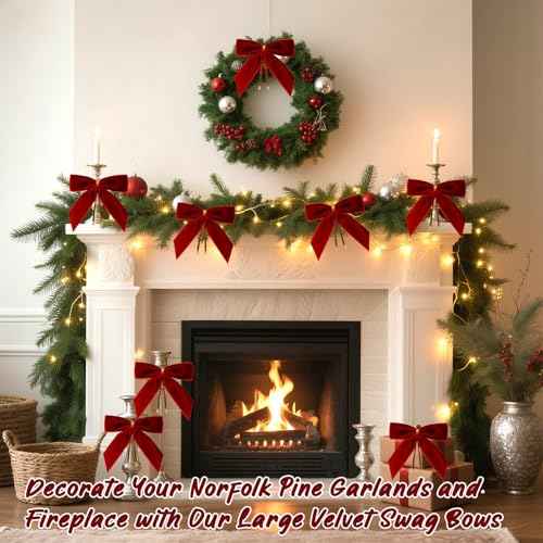 24 Pcs Christmas Bows,Burgundy Red Velvet Bows for Christmas Tree,Twist Tie Bows for Gift Wrapping,Wreath,Crafts,Home,Wedding,Party Decor,Small Christmas Decorations(8.9¡¿8.9 cm)