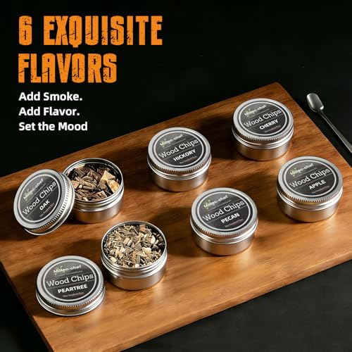 Deep Smoke Whiskey Smoker Kit with Torch & 6 Flavors - Birthday Gift for Men