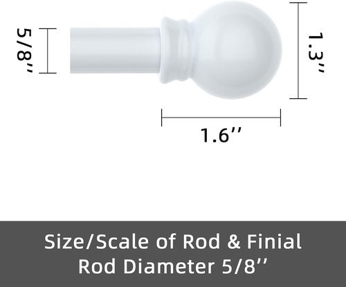 GXOACKJ Heavy-Duty Metal Curtain Rod Set - Decorative White, 48 to 84-Inch with Brackets