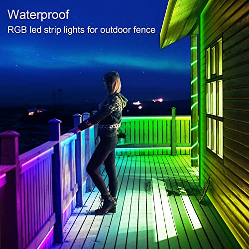 AILBTON 200ft Waterproof Outdoor LED Strip Lights with App & Remote, RGB Rope Lights for Balcony, Pool, Deck, Roof