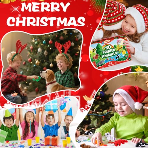 JOICEE 2026 Christmas Advent Calendar with 24 Multicolor 3D Animal Fidget Toys