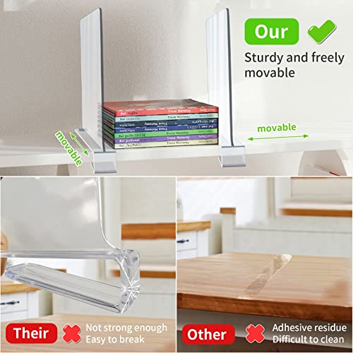 Acrylic Shelf Dividers 12 Pack Clear Closet Organizers Easy Install