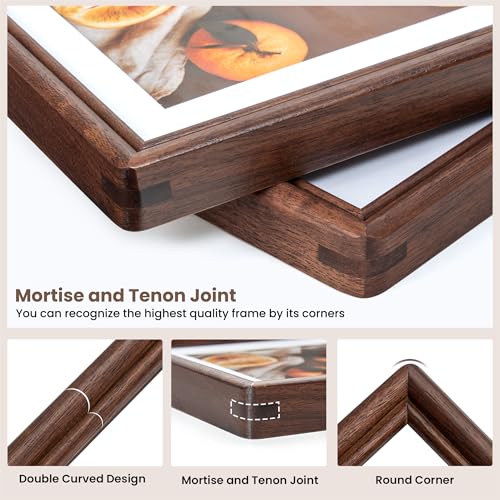 American Black Walnut Wood Poster Frame 24x36 - Natural Finish with Tempered Glass