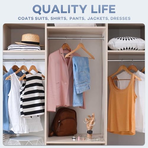 Heavy Duty Wooden Hangers 80 Pack - Coat & Jacket Clothes Organizers - Variation of THIS listing