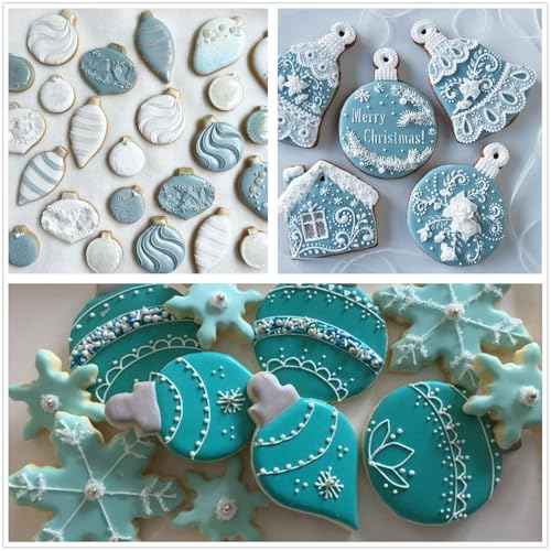 Large Christmas Ornaments Cookie Cutters, 4Pcs Winter Holiday Cutter Molds Size from 4" to 4.25" Snow Globe,Round Ornament,Teardrop Bauble, Finial Ornaments Shapes,Stainless Steel