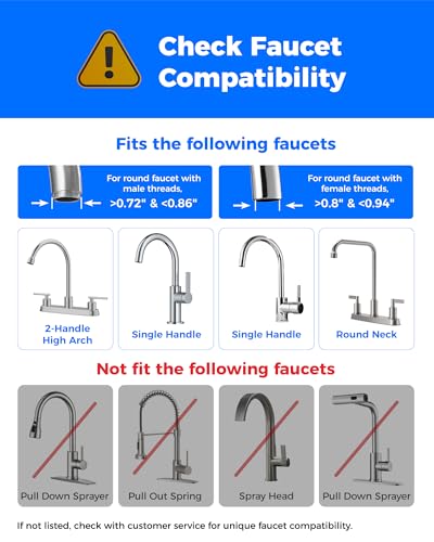 Waterdrop CTF-05 White Plastic Faucet Water Filter with Filter Life Reminder