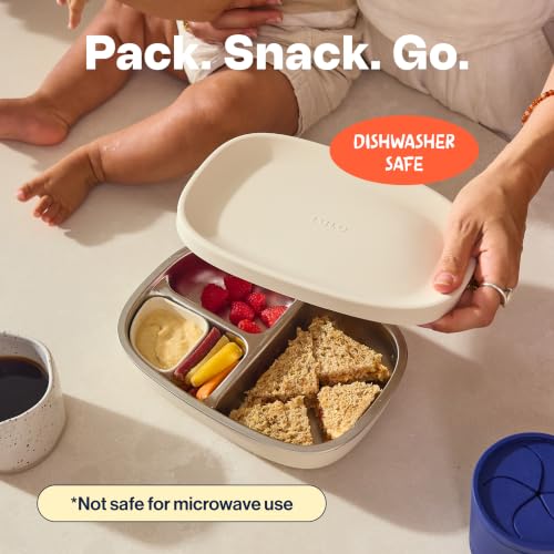 Sage Lalo Bento Box for Kids - Non-Toxic Stainless Steel & Silicone, Dishwasher Safe