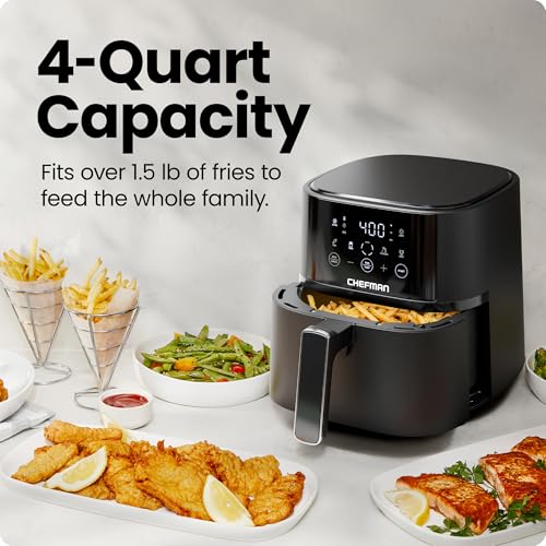Chefman 4 Quart Compact Air Fryer No Window - Crispy & Healthy Cooking