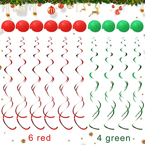 30 Pieces Christmas Hanging Swirls Decorations Gnomes Hanging Swirl, Xmas Holiday Birthday Party Decoration for Christmas Home Party Outdoor Indoor Decor Holiday Presents Baby Shower Supplies