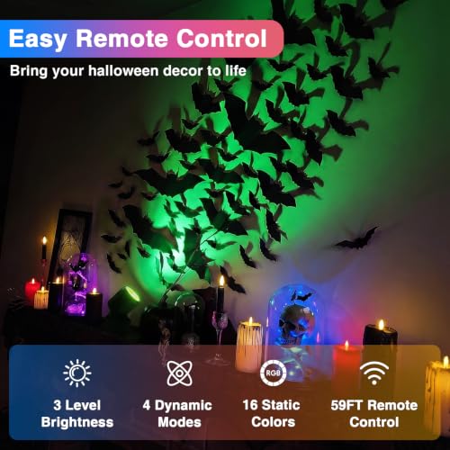URTOM 4-Pack Indoor RGBW LED Floor Spotlights with Remote, Adjustable Color & Modes
