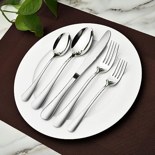STILLOYE 40-Piece Stainless Steel Silverware Set for 8 - Modern Flatware Utensil Cutlery