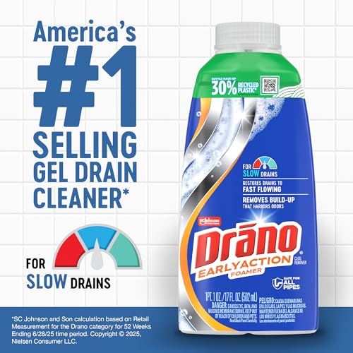 Drano Dual Force Foamer Drain Clog Remover & Cleaner 17oz Pack of 5