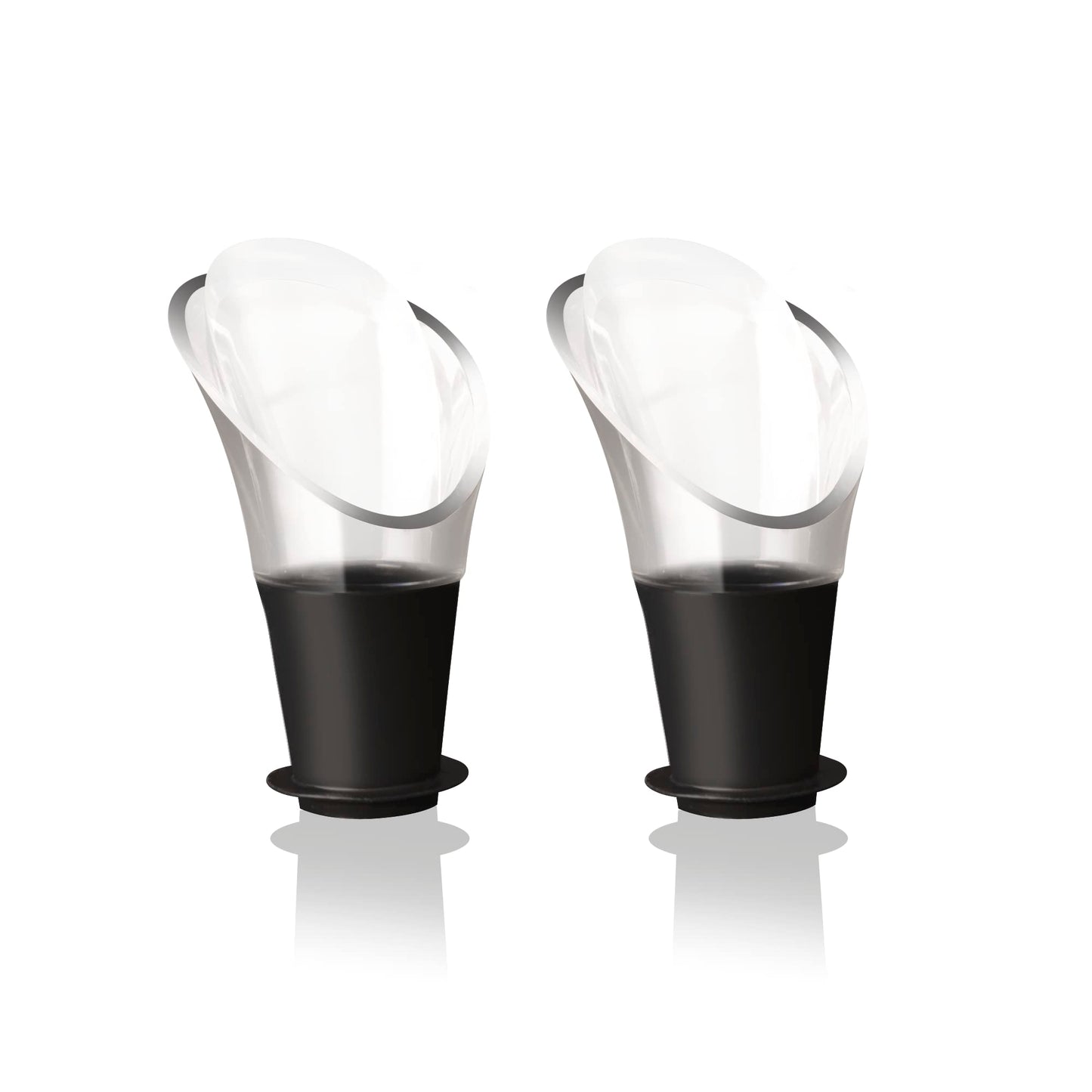 Vacu Vin Crystal Wine Server Set of 2 - Black, 5.5 x 7 x 1 inches