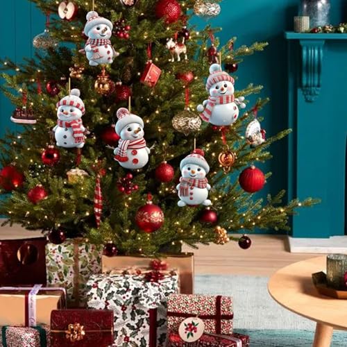 Mtruil Styl 20 Funny White Snowman Christmas Tree Ornaments 5 Pcs