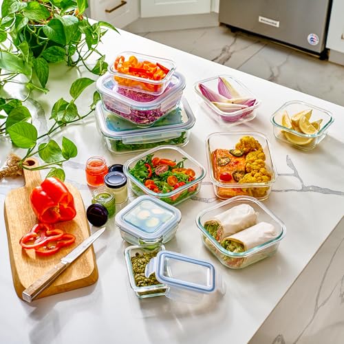 Le'raze 40-Piece Glass Food Storage Containers Set with Airtight Lids