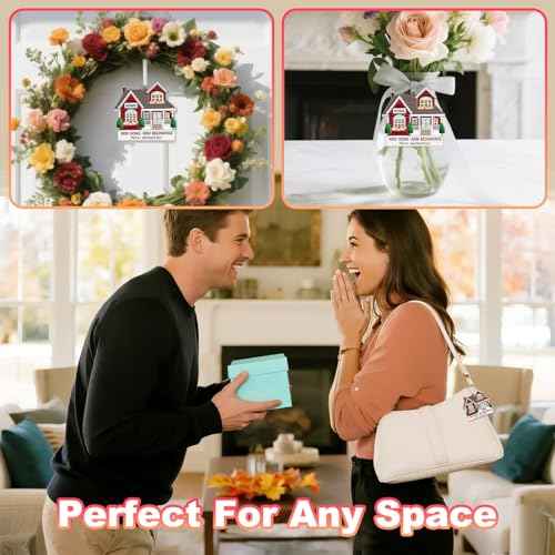 Zerobe 2025 Metal Red Housewarming Ornament - Unique New Homeowner Gift, First Home Keepsake, Christmas Tree Decoration, Moving in Present for Warm House Party