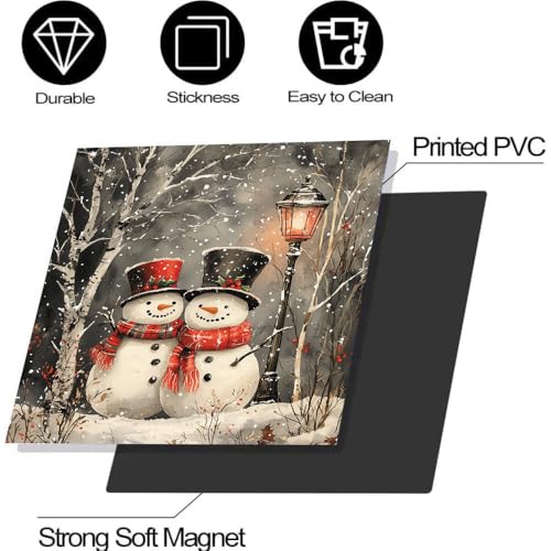 Magnetic Dishwasher Door Cover Snowman Cardial Winter Decal 23x26 in