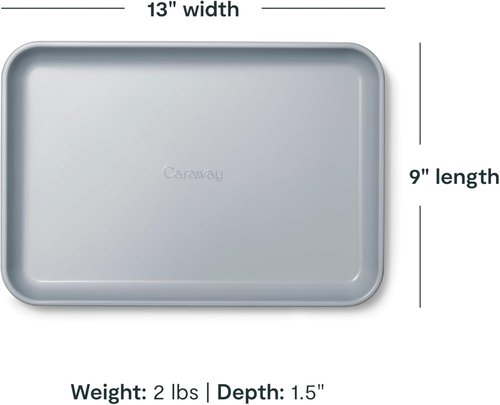 Caraway Nonstick Ceramic Baking Sheet - Non-Toxic & Oven Safe 9x13” Mini Sheet Pan - Slate Color