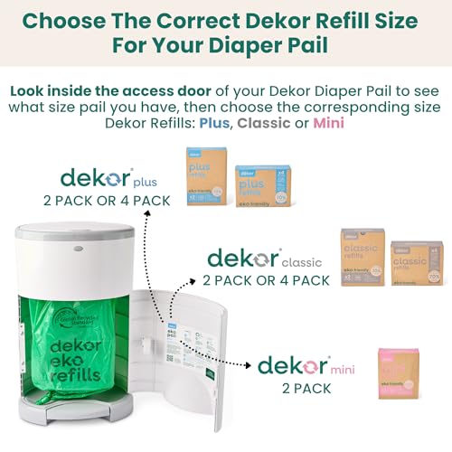 Diaper Dekor EKO Classic Diaper Pail Gift Set White - Eco-Friendly with Refill