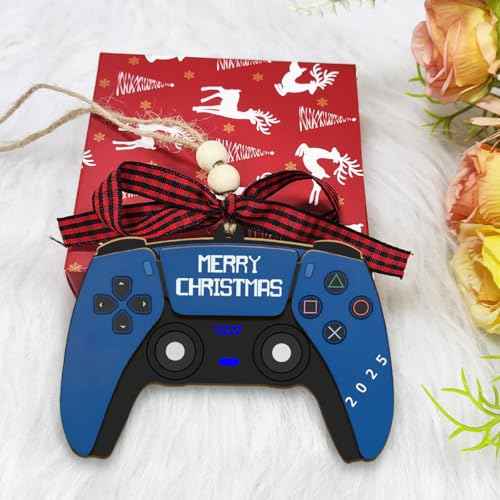 Gaming Christmas Ornaments 2025, Gamer Ornament for Christmas Tree, Wooden Video Game Controller Ornament, Unique Christmas Ornaments for Kids Teens