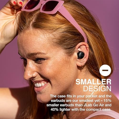 JLab Go Air Pop+ True Wireless Earbuds - 35H Playtime, Bluetooth, USB-C Charging Case, Black