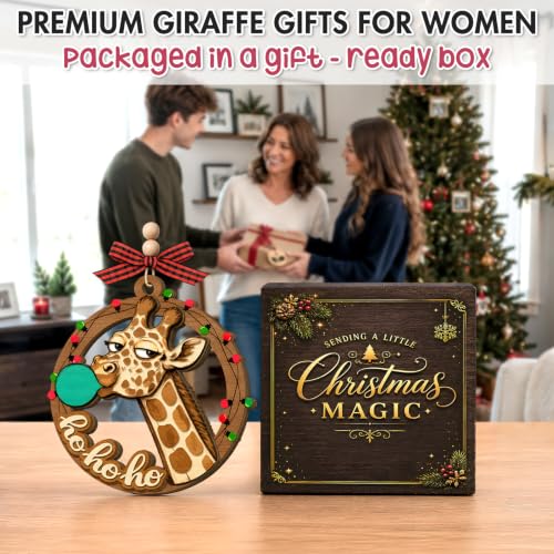 Giraffe Christmas Ornament - Animal Holiday Decor, Unique Giraffe Gift