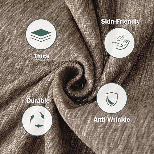 X-Large Couch Cover Set for Sectional Sofas - Sand Chenille Slipcover, Washable & Pet-Friendly