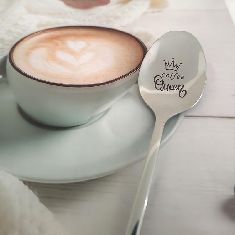 Coffee Queen Spoon - Funny Stainless Steel Coffee Lover Gift for Women