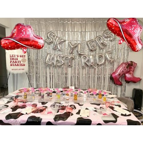 Western Disco Cowgirl Hat Balloons 25" Red Cowboy Hat Helium Balloon 2pcs Cowgirl Hat Foil Balloons for Girls Western Themed Birthday Party Decorations Supplies