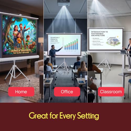 50-Inch Portable Projector Screen with Tripod Stand - Lightweight & Indoor/Outdoor Use