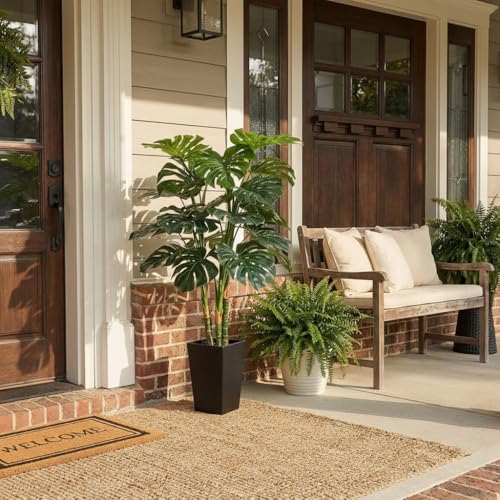 Aveyas 4ft Tall Artificial Monstera Deliciosa Tree - Fake Indoor/Outdoor Plant with Pot (Variation 4)