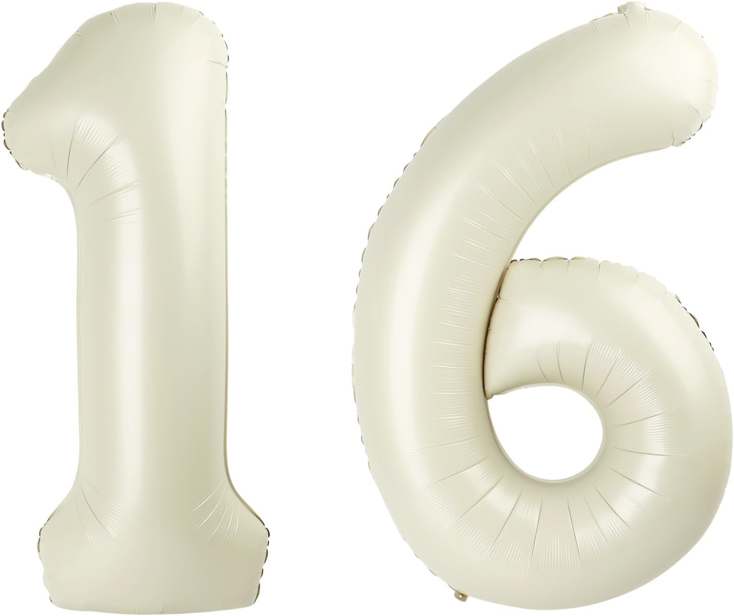 Skiennix 40-Inch Cream Balloon - Sweet 16 Birthday Decorations | Large Foil Number for Memorable Photos