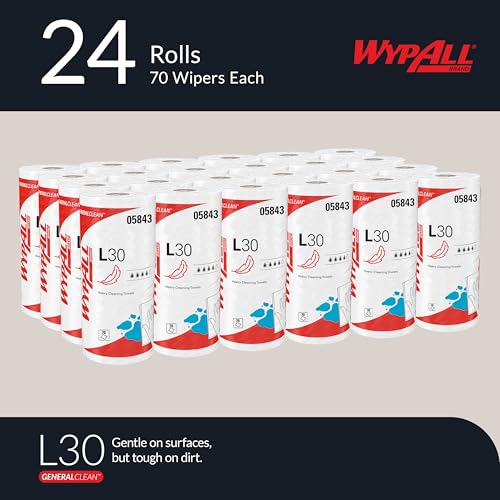 Heavy Duty Cleaning Towels - 24 Rolls, 1680 Sheets, Soft & Absorbent