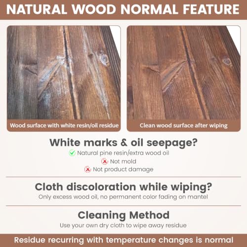 48-Inch Pine Wood Floating Fireplace Mantel Shelf - Dark Walnut Finish